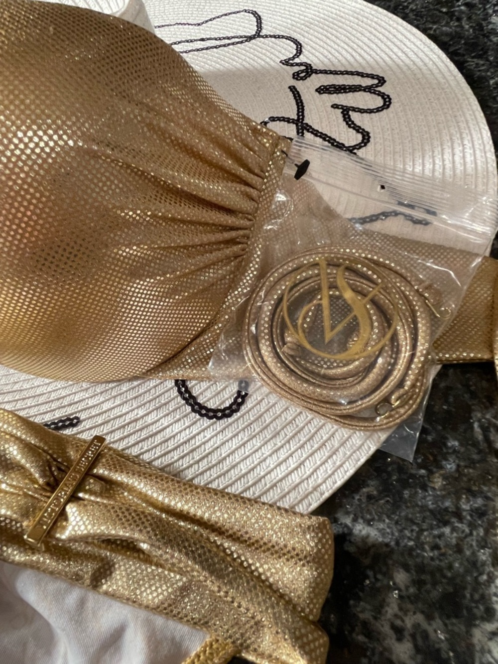NWT Victoria Secrets bikini push-up bandeau gorgeous gold 36D/M - Picture 6 of 16